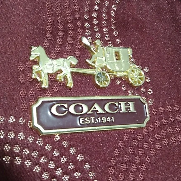 SALE! Auth Coach Sophia Mad Dotted Art Dark Red/Gold Bag & NWT Wristlet Bundle - Picture 2 of 16